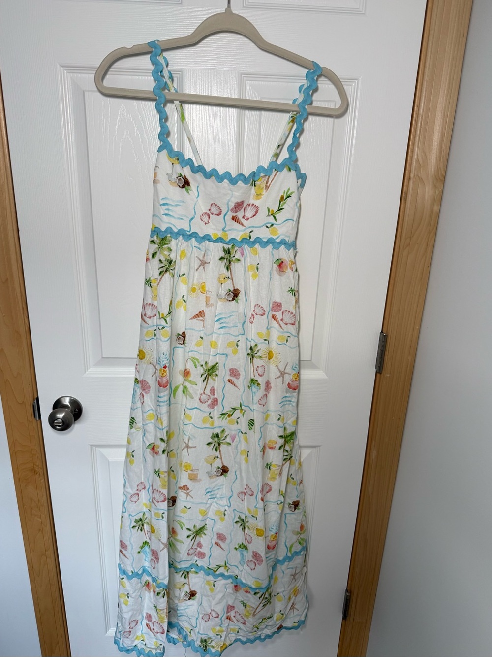 Show Me Your Mumu Getaway Maxi Dress ~ Seaside Treasures Blue Scallop